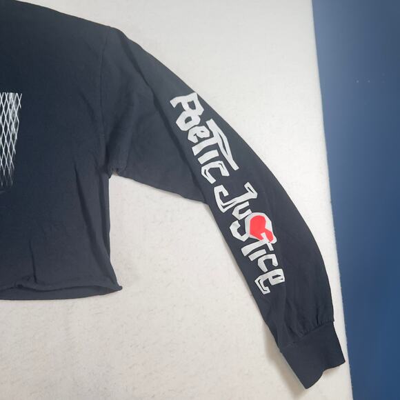 BioWorld Poetic Justice Cropped T-Shirt Size L See Photo Long Sleeve Logo Cotton - Picture 4 of 9